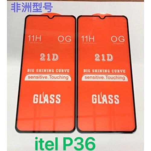 21D Full Glue Tempered Glass For Itel P36 9H Full Screen Cover Screen Protector Film For Itel P36