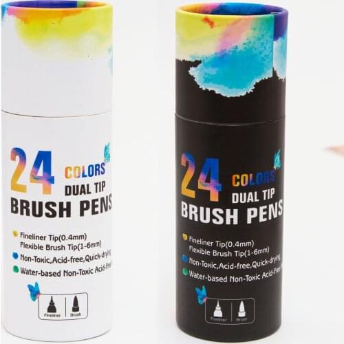 24-color Barreled Pen, Painting Art Marker Pen, Watercolor Brush Brush, Calligraphy Sketch School Supplies
