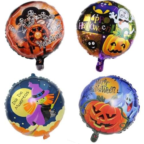5pcs 18inch Halloween Decor Aluminum Foil Balloons Skull Spider Pumpkin Happy Halloween Party Decor Helium Ballon Kid Toys Gifts