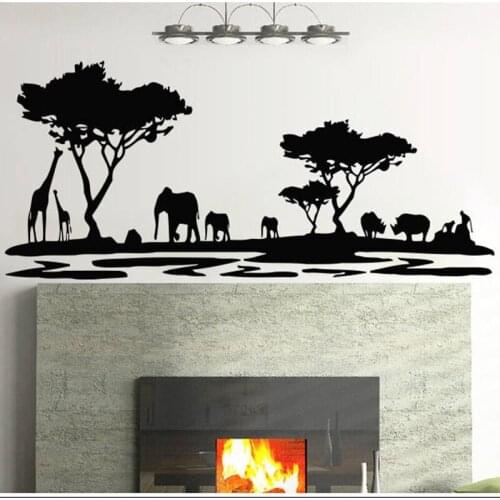 African wild animals Wall Sticker Home Interior Design Art decor Wall decal living room decoration removeable vinyl decal G997