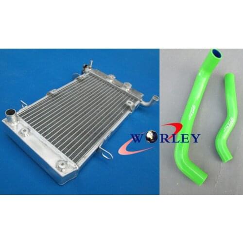 For Suzuki LTZ400 KFX400 DVX400 2003-2008 04 05 06 07 Aluminum Radiator& GREEN Hose