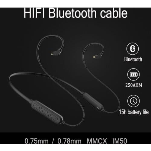 Bluetooth earphone cable MMCX 0.75 0.78 IE80 IM series UE A2DC 3005 chip bluetooth V5.0 AAC SBC Bluetooth replacement cable