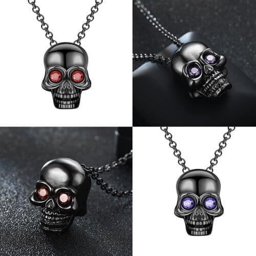Skull Zircon Crystals Necklace Pendant Chain Skull Man Woman Necklaces Jewelry Dropshipping