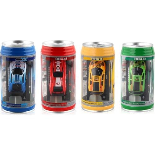 Kids Cute Mini Coke Cans Speed Radio Remote Control Micro Racing Car RC Vehicle with Road Obstacle Toy Christmas Festival Gift