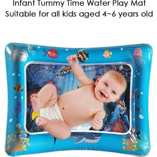 Baby Water Play Mat Inflatable thicken PVC Infant Tummy Time Child Development Play Center with Manual Inflator Pump for babies