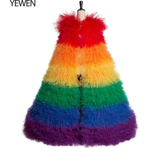 Robe De Soire Tulle Ruched Gorgeous Colorful Long Prom Evening Dresses YEWEN Wedding Jacket Elegant Celebrity Dresses