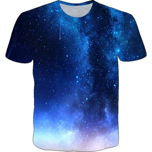 Summer Beautiful Starry Sky Men t-shirt New Interesting Cosmic Nebula graphic t shirts 3D Fashion Breathable Print T-shirt Top