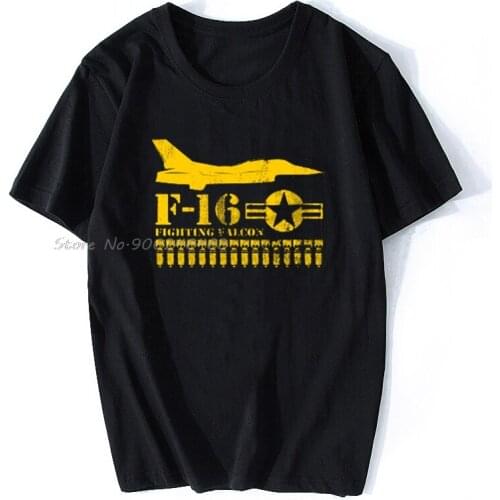 Men T-shirt F 16 Fighting Falcon (distressed) Tshirt Women T Shirt Men Cotton Tees Tops Hip Hop Harajuku