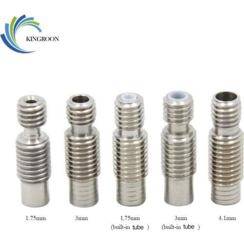 5pcs Stainless Steel V6 Throat Bowden For 1.75 mm 3mm Filament 3D Printers Parts Tube Thread Bore 4.1mm Full Metal Throat