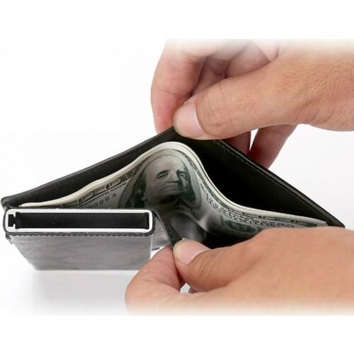 Bisi Goro 2021 Unisex Metal Credit Card Holder With RFID Business Aluminum Id Cash Card Wallet Money Purse Smart Wallet 7 Colors