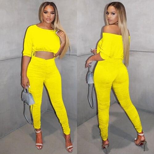 TNNAOFF Fall Two Piece Joggers Women Set Tracksuit Long Sleeve Strapless Tops Sexy Stacked Leggings Lounge Wear Outfits Suits