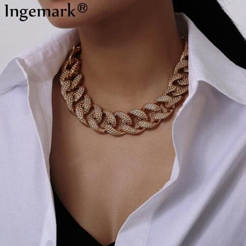 Exaggerated Fashion Statement Big Necklace Statement 2020 Hip Hop CCB Thick Chunky Chain Choker Necklace for Women Best Jewelry