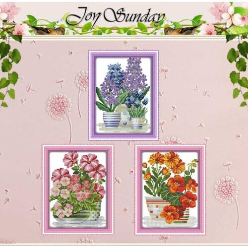 Potted flower series Patterns Counted Cross Stitch 11CT 14CT Cross Stitch Set Wholesale Cross-stitch Kit Embroidery Needlework