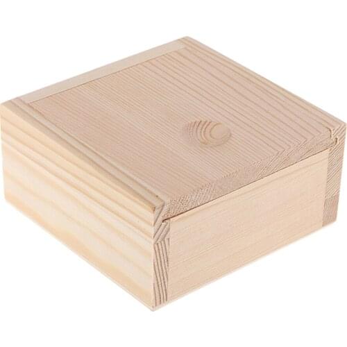 Unfinished Unpainted Wooden Storage Box with Lid for Soap Storage