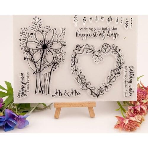 Sunflower Clear Stamps and Dies heart Metal Cutting for Scrapbooking for DIY Card Making Cutting Crafts Stencil Dies