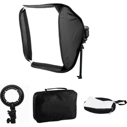 Collapsible 24x24 inches/60x60 CM Softbox with S-type Bracket Mount for Speedlite Studio Flash Monolight