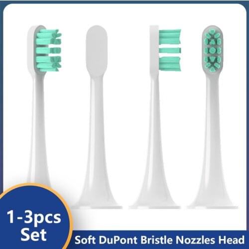1-3pcs for XIAOMI T300/500 Replace Brush Heads No Metal Vacuum Green Healthy Clean Soft DuPont Brush Head Nozzles Bristle