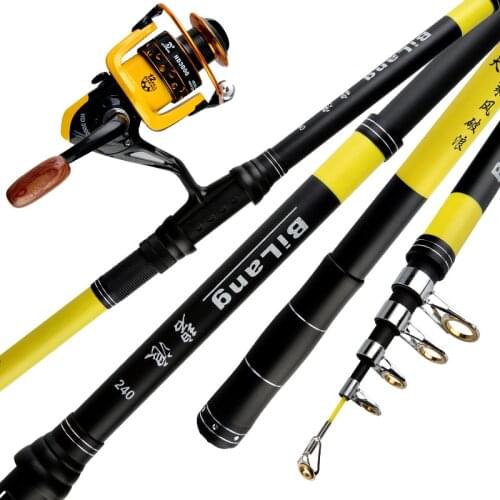 2.1M-3.6M Carbon Fiber superhard Telescopic Fishing Rod strong Portable Spinning Fishing Rod Travel Sea Boat Rock Fishing Rod