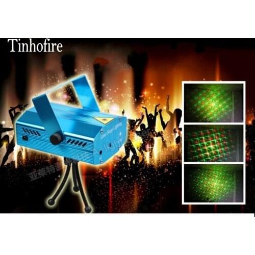 Tinhofire Mini LED Stage Light Lamp R&G Laser Projector Stage Lighting whirlwind pattern Sound Control DJ Disco Party Club KTV