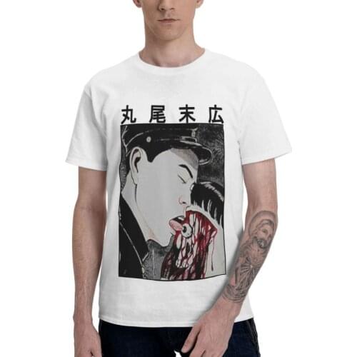 Tomie Junji Ito Eyeball Tshirts Men Leisure Tee Tops Cotton T Shirts Short Sleeve Japanese Horror Manga Uzumaki T-shirts Gift