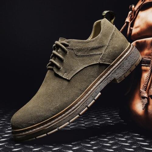 High Quality Mens Business Oxfords Fashion Casual Shoes Men Vintage Leather Suede Formal Dress Office Lace-up Handmade Sneakers