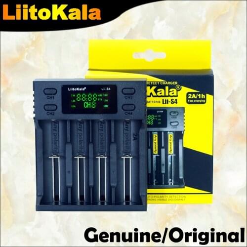 Liitokala Lii-S4 LCD 3.7V 18650 18350 18500 16340 21700 20700B 20700 10440 14500 26650 1.2V AA AAA NiMH lithium-battery Charger