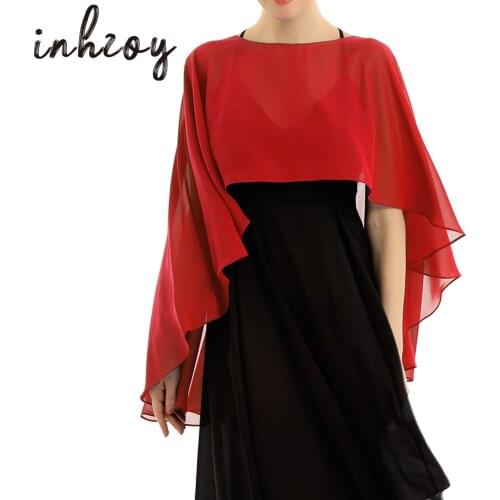 Womens Soft Capes Chiffon Shrug Bridal Wedding Long Shawl Formal Party Evening Dresses