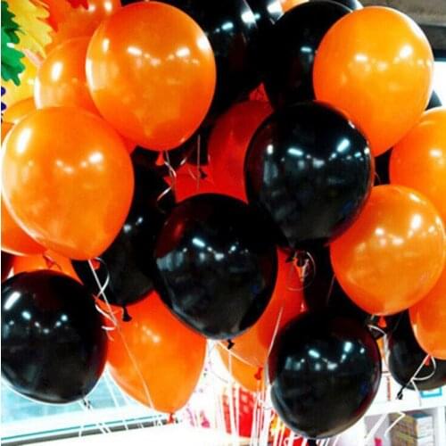1000pcs Halloween party decorations 10 inch black orange thickening latex balloon
