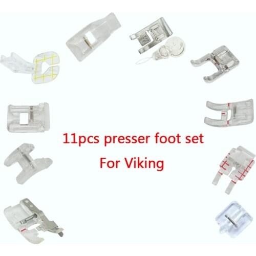11 pcs presser foot for Husqvarna Viking SEWING MACHINES Embellishment Foot Piecing Foot 7 Groove Cording Foot