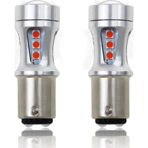 2Pcs 3030-18smd 1156 BA15S LED P21W PY21W 1157 BAY15D Canbus Car Bulb P21/5W Auto Lamp for DRL Light White Red Yellow(Amber) 12V