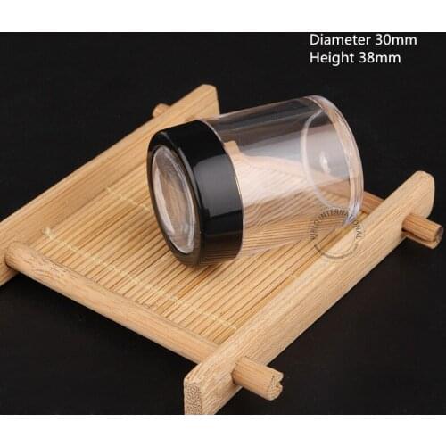 30pcs/Lot Promotion Plastic 10g Powder Jar with Sifter 1/3OZ Cream Jar with Black Lid Women Cosmetic Container Small Vial