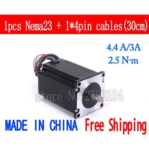 Free shipping 1pc Quality 57HB4401 4-lead Nema 23 Stepper Motor 57 motor 57BYGH 4.4A/3A 2.5N.m CNC Laser and 3D printer