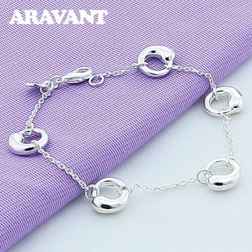 925 Jewelry Charms Bracelet For Women Fashion Wedding Silver Plated Jewelry