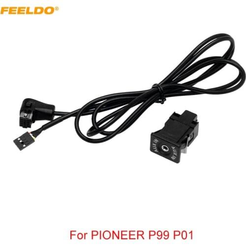 FEELDO Car Audio AUX-In Cable AUX Socket Adapter For Pinoeer IP-BUS Headunit Changer Input Plug Wire Harness
