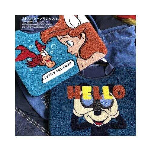 Disney Cartoon Mermaid Princess Telescope Mickey Mouse Embroidery portable laptop case Handbag