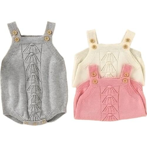 Baby Bodysuits Clothes Fashion Solid Knitted Newborn Body Suits Tops for Infant Boys Girls Jumpsuits Outfit One Piece Wear