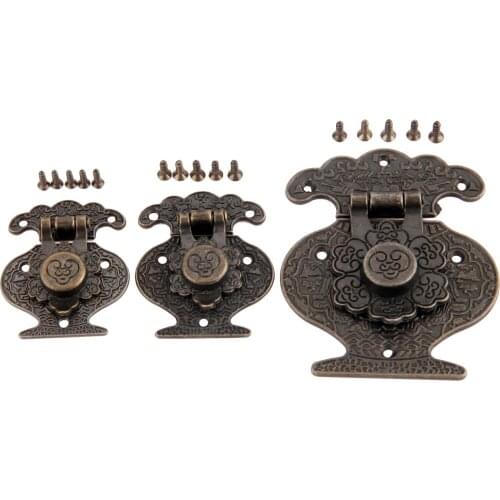 Antique Wood Box Latch Clasp Funiture Vintage Decorative Hasp Lock Latch Buckle for Jewelry Wood Case Drawer