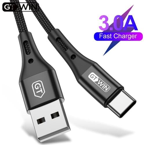GTWIN USB Type C Cable 3m for Samsung s10 Plus USB C 3a Fast Charge Data Cable for Xiaomi redmi k30 pro Type-C Charging Cord