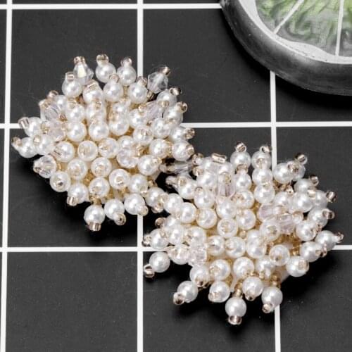 2pcs Shoe Decoration Pearl Clothes DIY High Heels Wedding Charms Rivet Fashion