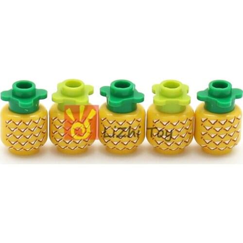 MOC 3626 cpb1018 Head without Face Pineapple Pattern Fruit Building Blocks Toy City Figures Food Assembled Model Bricks DIY Kits