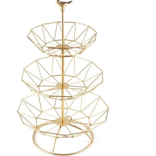 Fruit tray living room household three-layer fruit basket modern simple multi-layer fruit basket storage snack basket