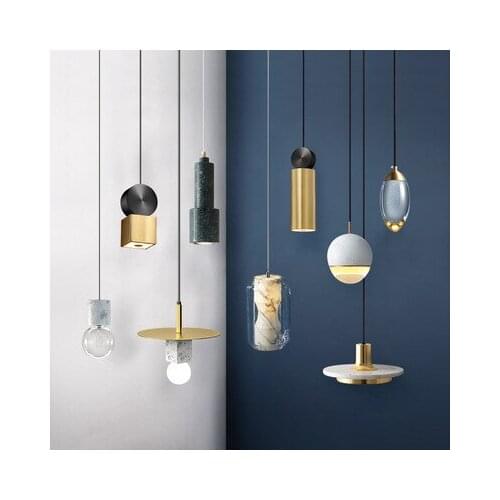 Restaurant chandelier three-head minimalist single-head small chandelier Nordic style lamps creative bar lamp bedside lamp