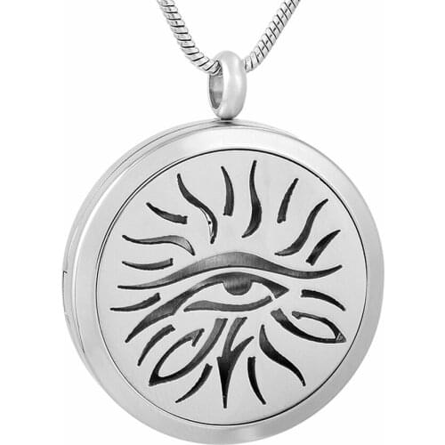 MJP0116 Evil Eyes Design Stainless Steel Aromatherapy Pendant Diffuser Perfume Charm Necklace