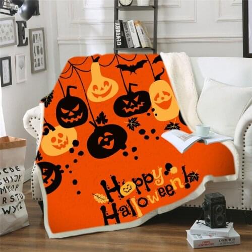 Fashion Halloween Adult Children 3D Digital Printing Cotton Wool Thickening Blanket Wholesale