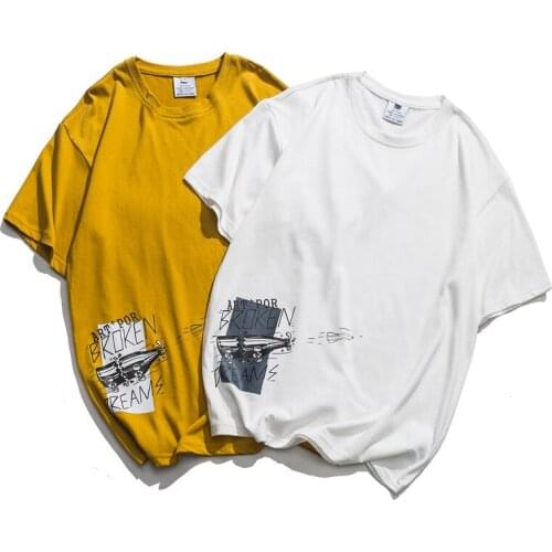 Fashion Personality Printing T-shirts Men Streetwear tshirt O-Neck Summer tshirts Hip Hop Loose Short Sleeve Tops Tees for Male