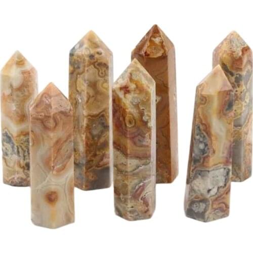 Natural quartz tower spiritual healing crystals crazy agate point for sale