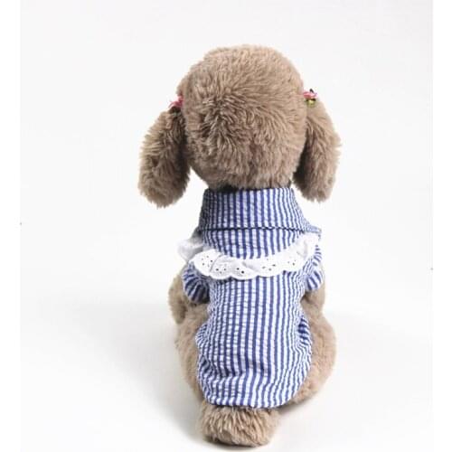 New Spring and Summer Clothes Pet Clothes Striped Shirt Pet Dog Skirt Small Dog Teddy Cat Dog Pet Supplies