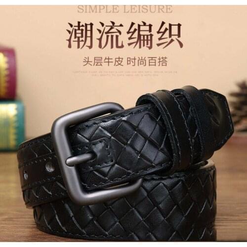 Personalized Fashion Genuine Belt Male Youth Leather Pin Buckle Belt Cowhide Couple Style