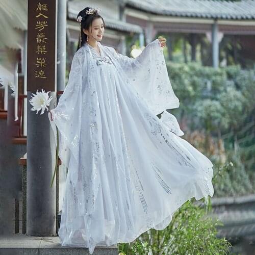 Hanfu Dress For Women Adult Elegant Clothes Chinese Traditional Female Daily Clothes Tang Dynasty Ancient Dance Dress DQL4975