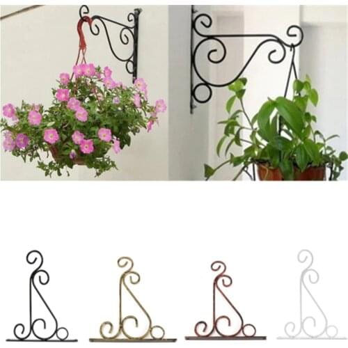 Plant Stand Flower Pot Hooks Holder Wrought Iron Pendant Plant Stand Flower Pot Hook Frame Garden Decoration